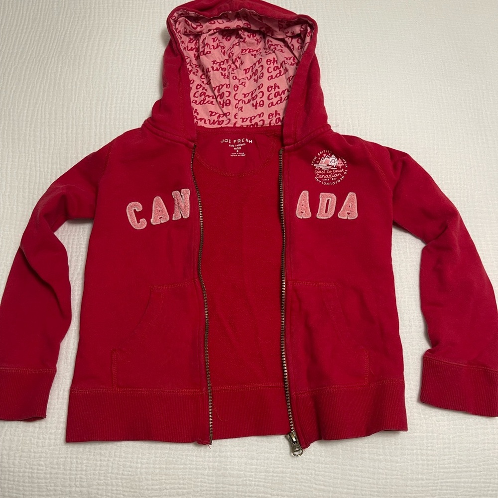 Joe Fresh Pink-Red Canada Zip Hoodie for Kids